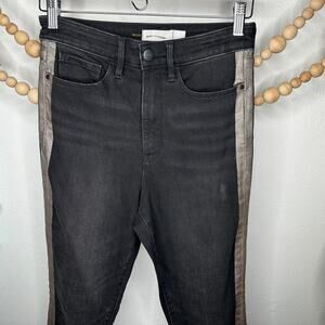 Athleta Sculptek Black Silver Stripe Skinny Jeans